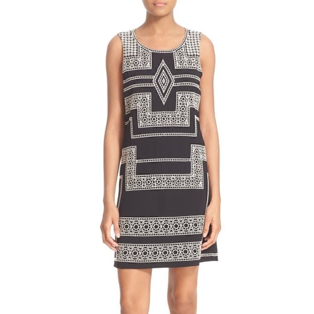 Parker Ashton Sleeveless Embroidered Shift Dress